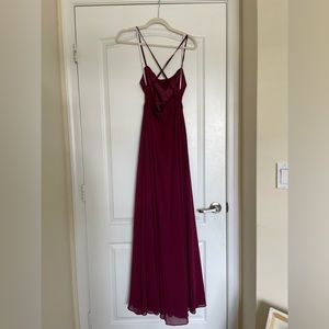 Lulus burgundy backless maxi dress